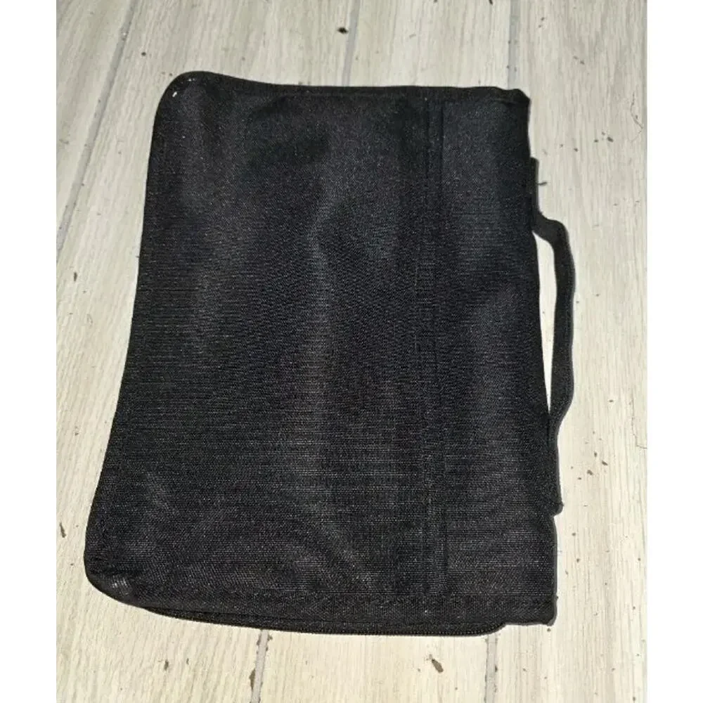 Vtg Zondervan Bible Cover Angel Tapestry Zippered Case Carrier W/ Handle